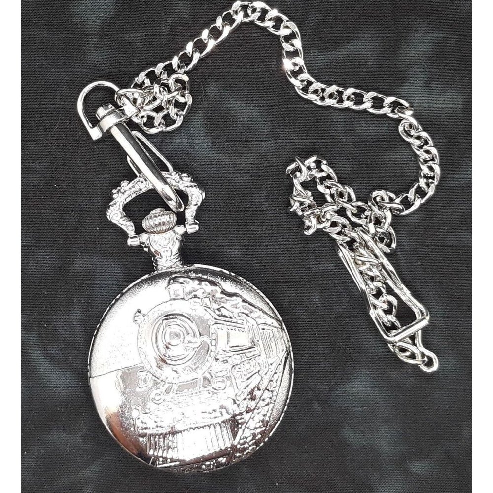 COPY - Louis Richard Pocket Watch - Railroad Style - Silver Tone - Quartz Movem…